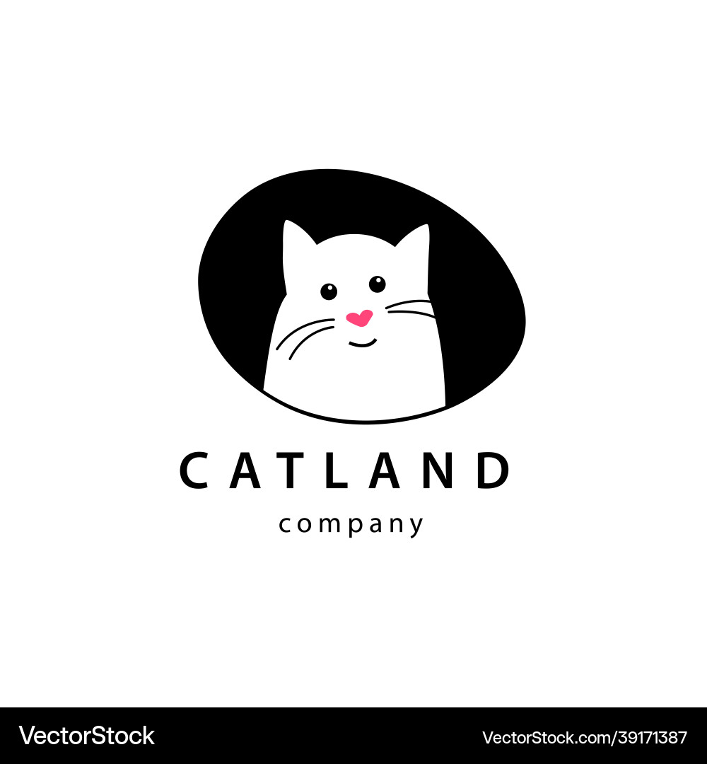 Smile muzzle cat logo von unternehmen für hotel Smile muzzle cat logo von unternehmen für hotel vektorbild