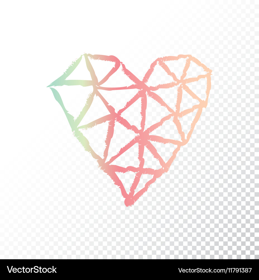 Triangular heart vector image