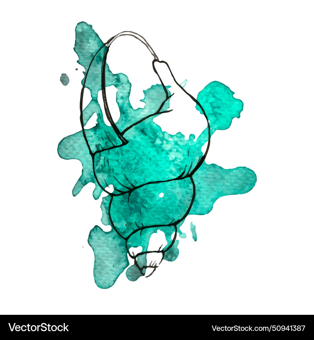 Watercolor with graphics a shell Watercolor with graphics a shell vector image