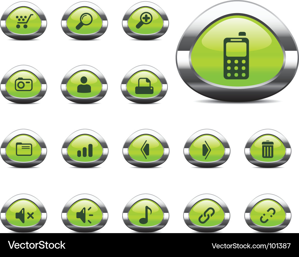 Web icons green Vector Image