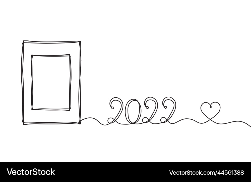 Abstract picture frame with 2022 as continuous Abstract picture frame with 2022 as continuous Vector Image