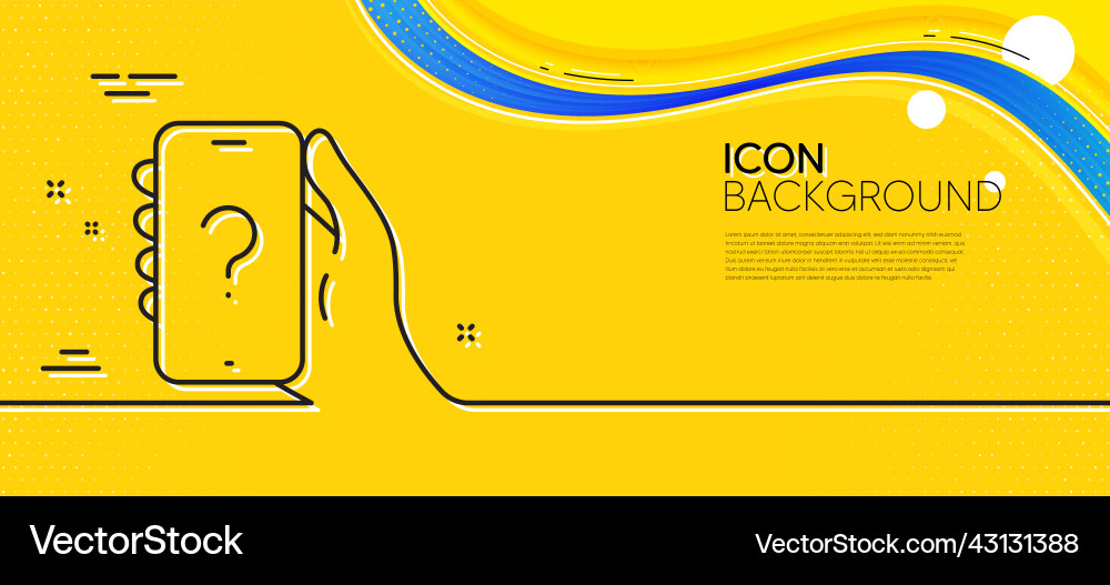 Ask question phone app line icon help support Ask question phone app line icon help support vector image