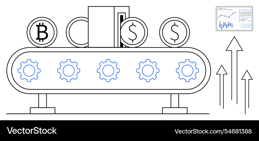 Automated financial system processing Automated financial system processing vector image