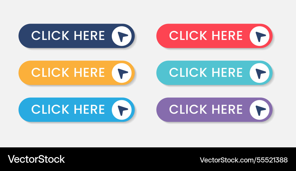 Click here arrow button icon web Click here arrow button icon web vector image