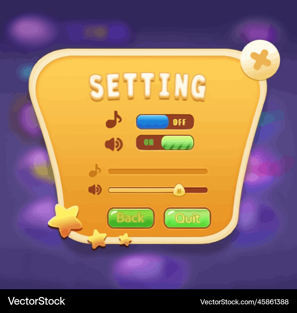 Complete set of level button game ui pop-up icon vector image