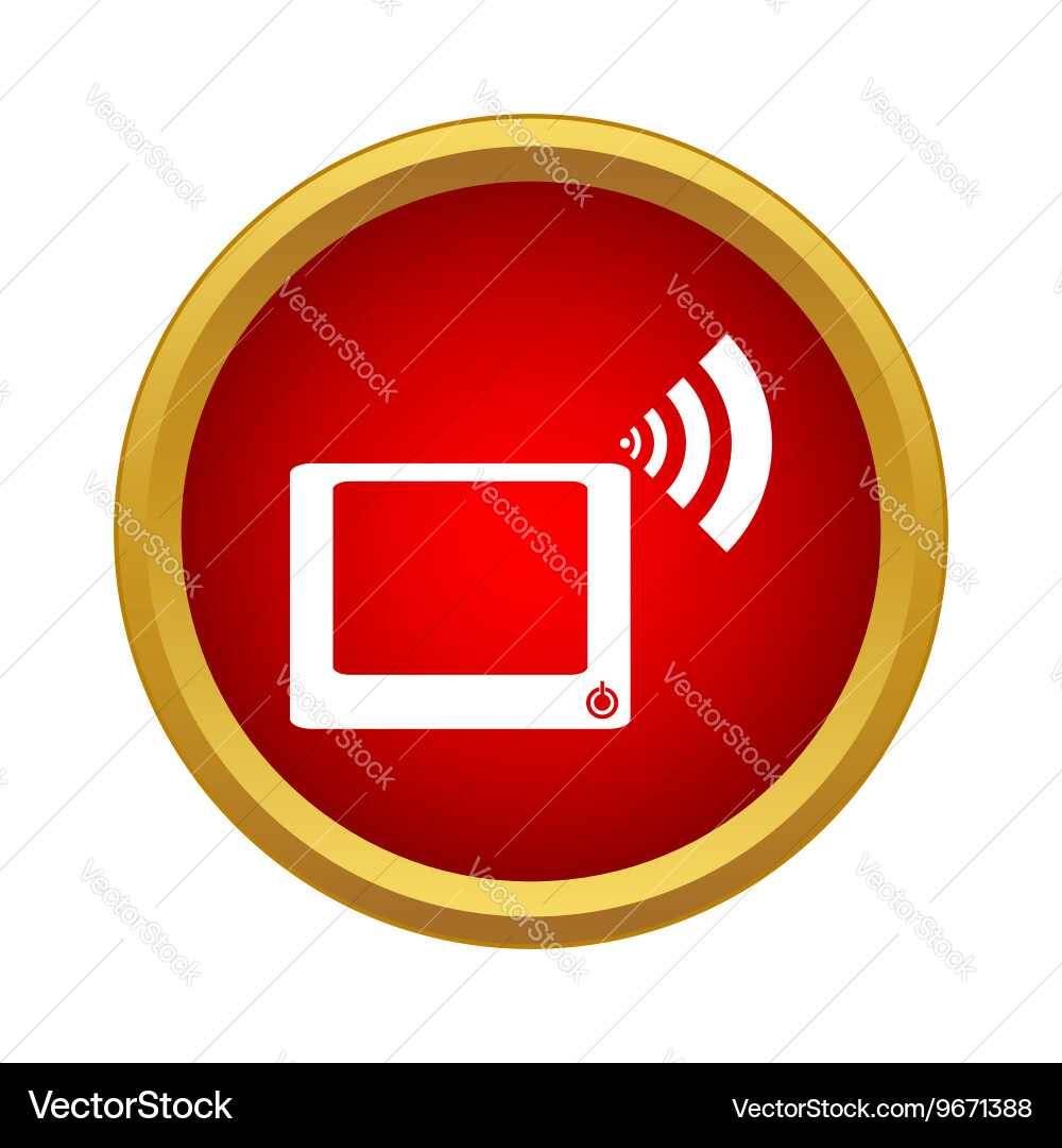Computer monitor and wi fi sign icon simple style Vector Image