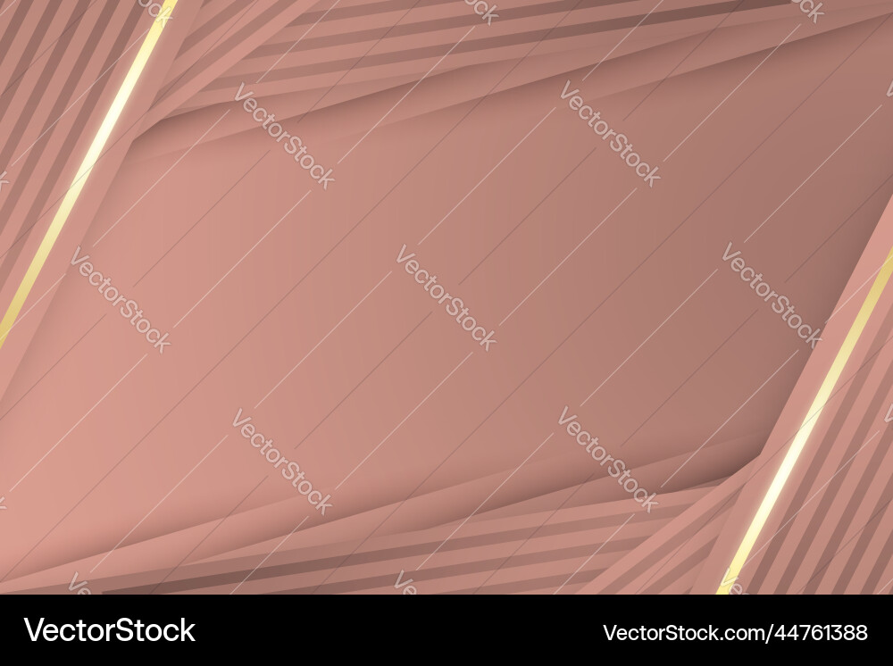 Elegant layered shape background with golden lines Vector Image