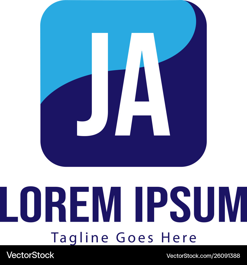 Initial ja logo template with modern frame Vector Image