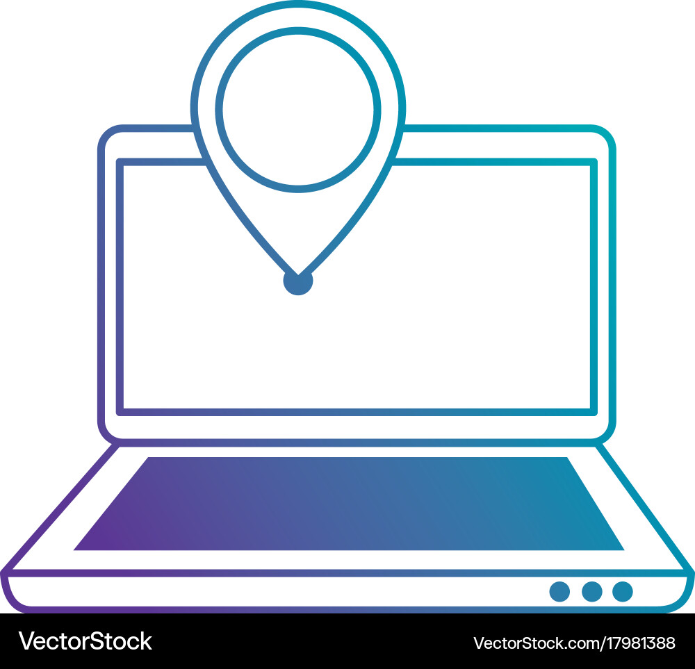 Laptop-Computer mit Pointer-Standort vektorbild