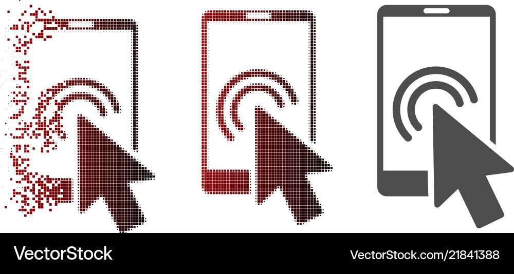 Moving pixel halftone arrow double click Moving pixel halftone arrow double click vector image