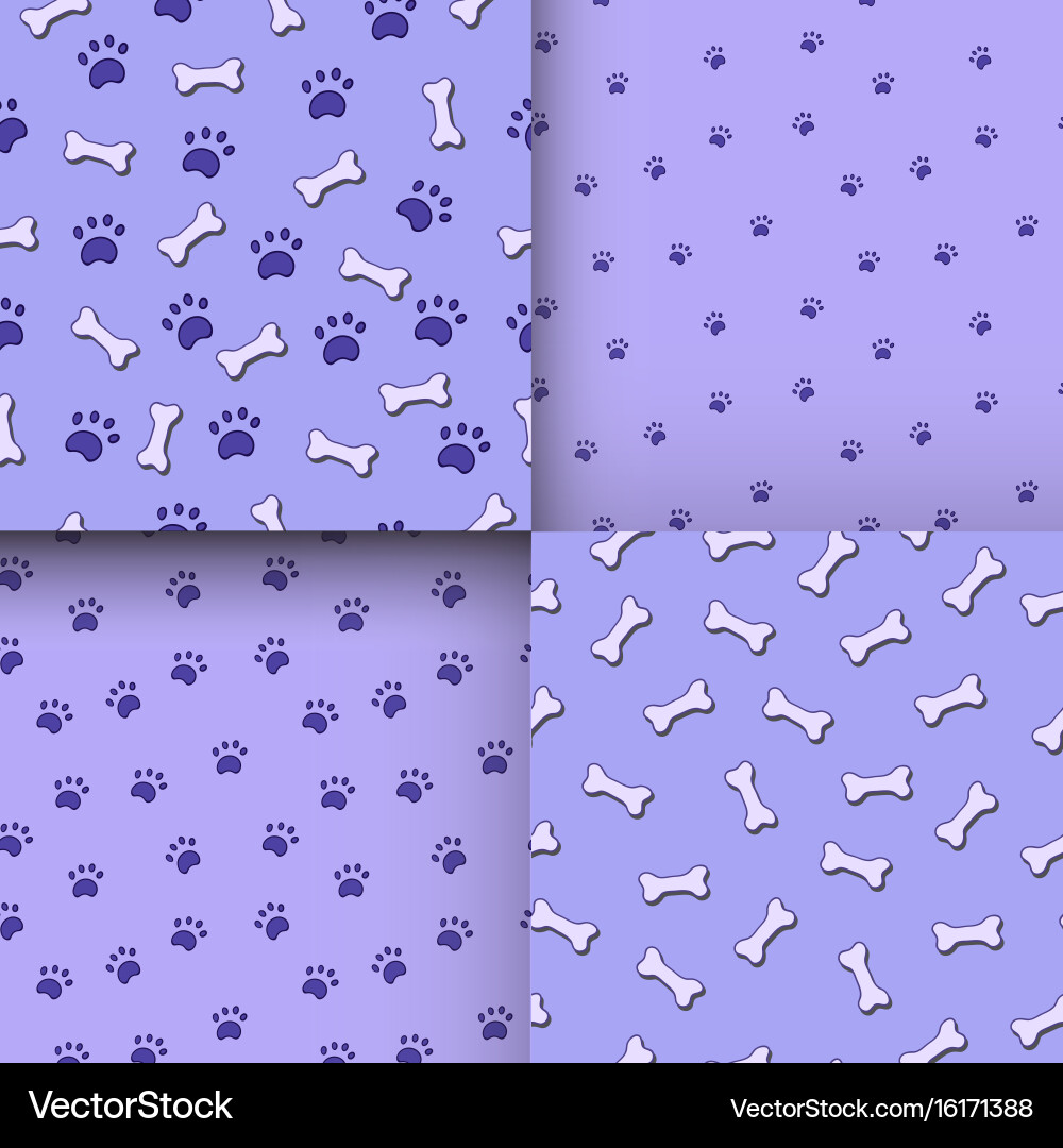 Seamless pattern with paws and bones vector image