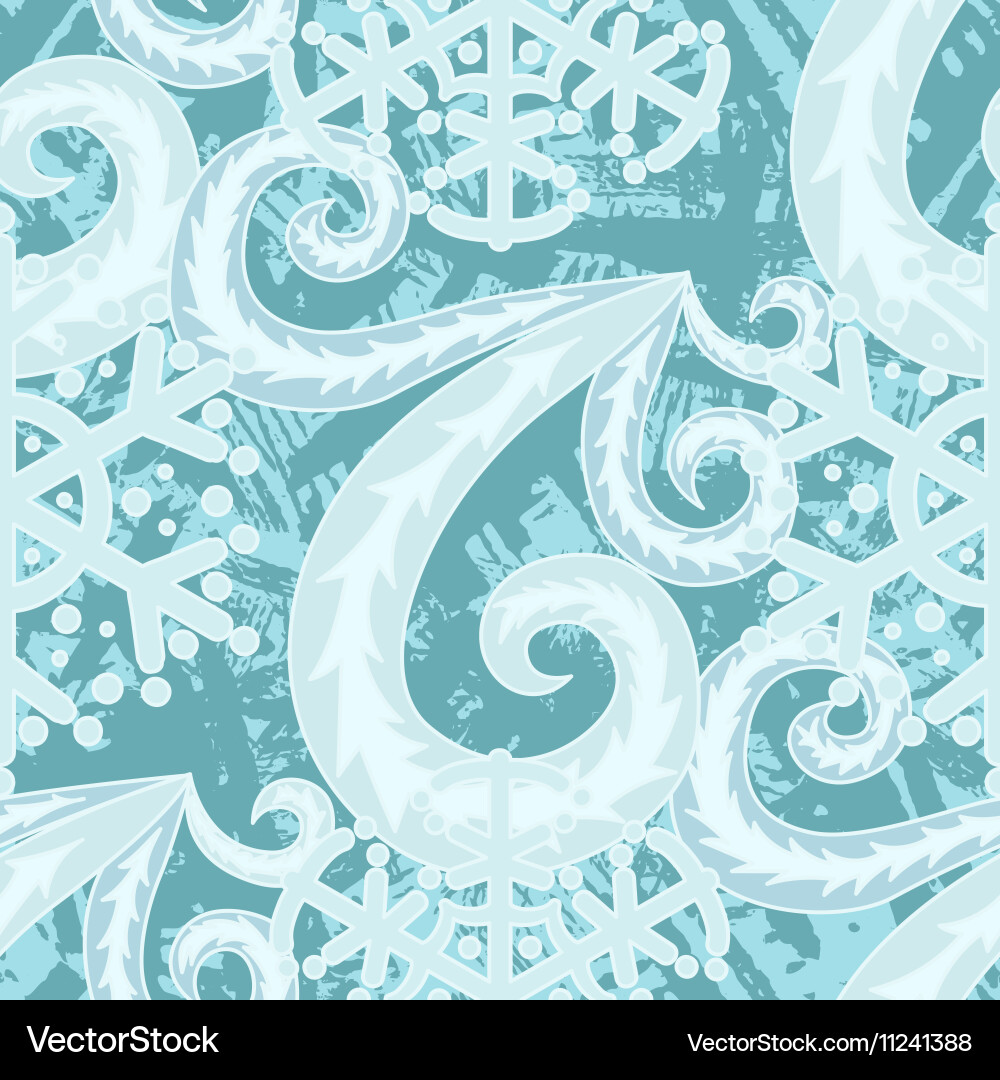 Seamless winter pattern with frozen curls vector image