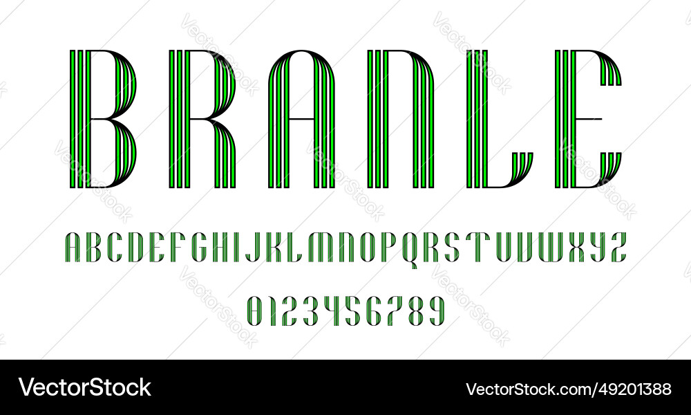 Set of alphabets font letters and numbers Vector Image