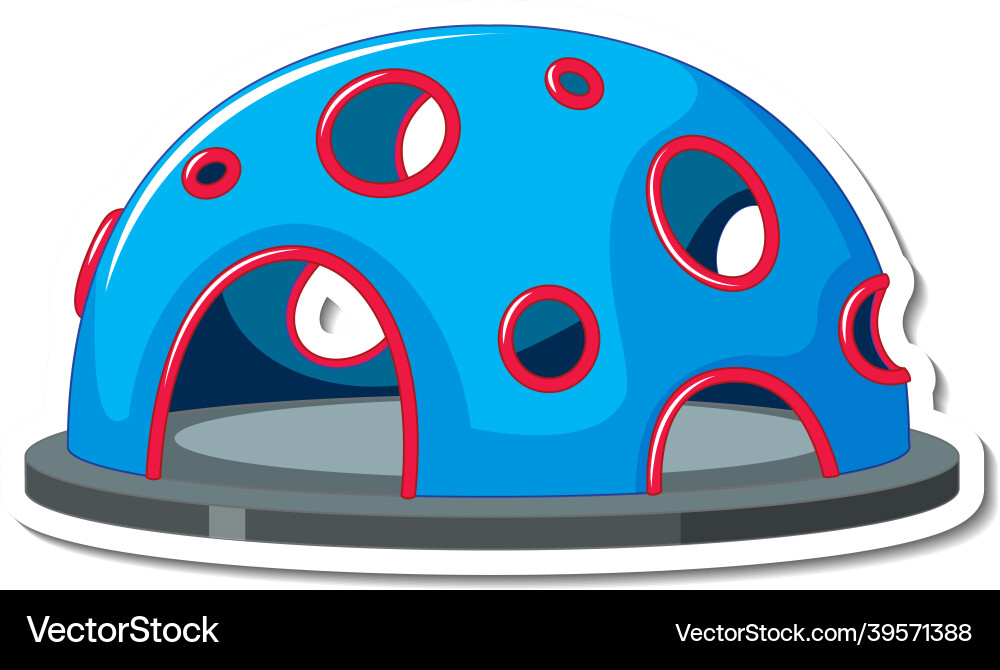 Sticker template with climbing playground vector image