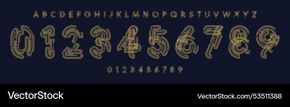 Tech circuit typography intricate digital numbers Tech circuit typography intricate digital numbers vector image