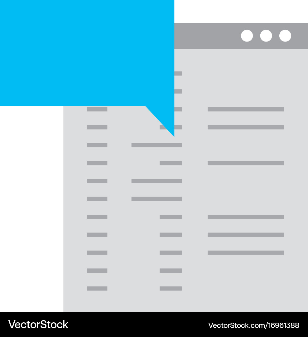 Template computer with speech bubble vector image