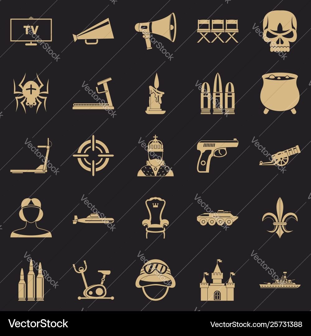 Training actor icons set simple style Training actor icons set simple style Vector Image