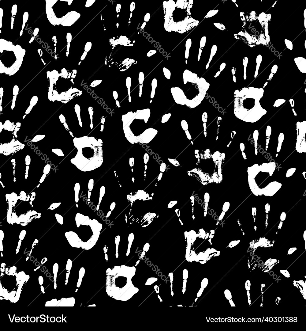 White Handprint Pattern vector image