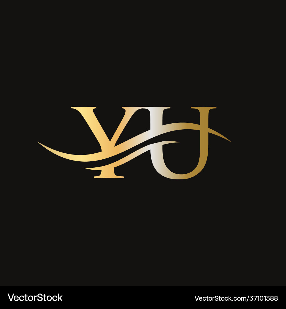 Yu logo monogram letter design Royalty Free Vector Image