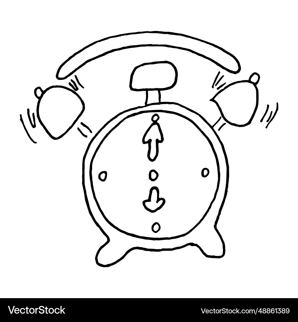 Alarm clock icon on paper background timer vector image