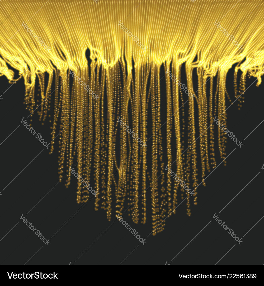 Array with dynamic emitted particles glowing grid Array with dynamic emitted particles glowing grid Vector Image