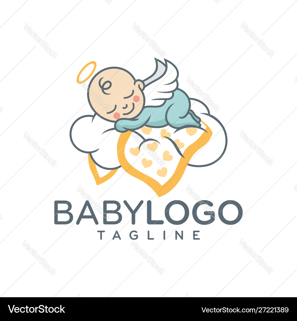 Baby logo design stock vector image