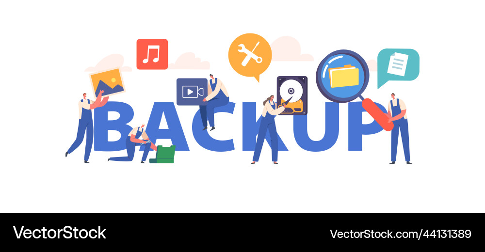 Backup data recovery service information Backup data recovery service information vector image