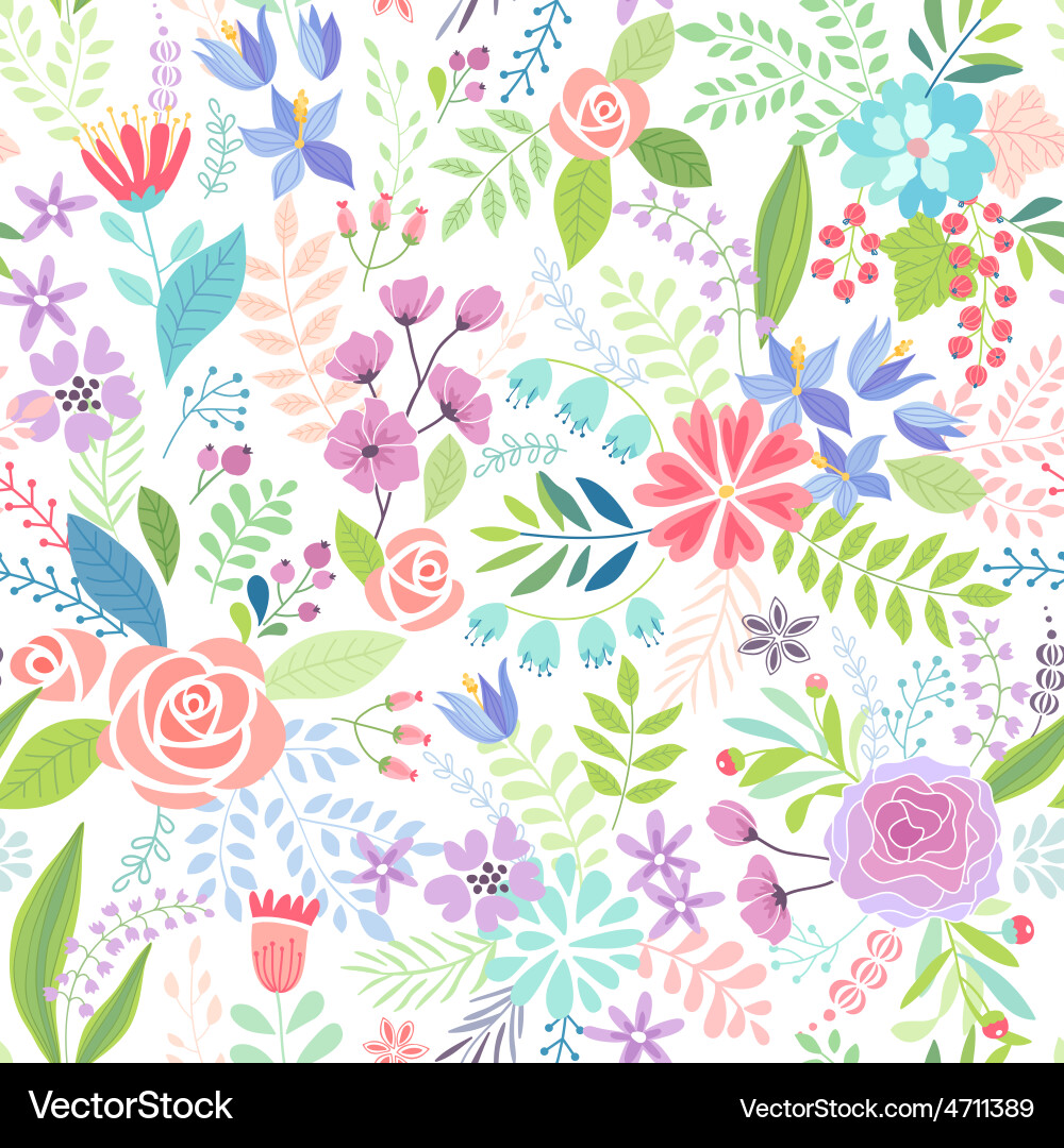 Colorful Floral Pattern vector image