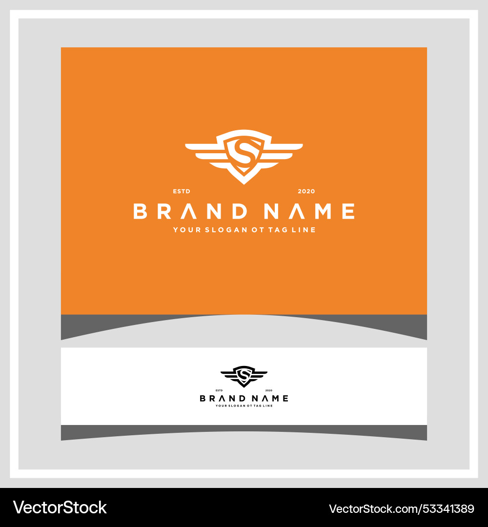 Creative letter s shield wing logo design concept Vector Image