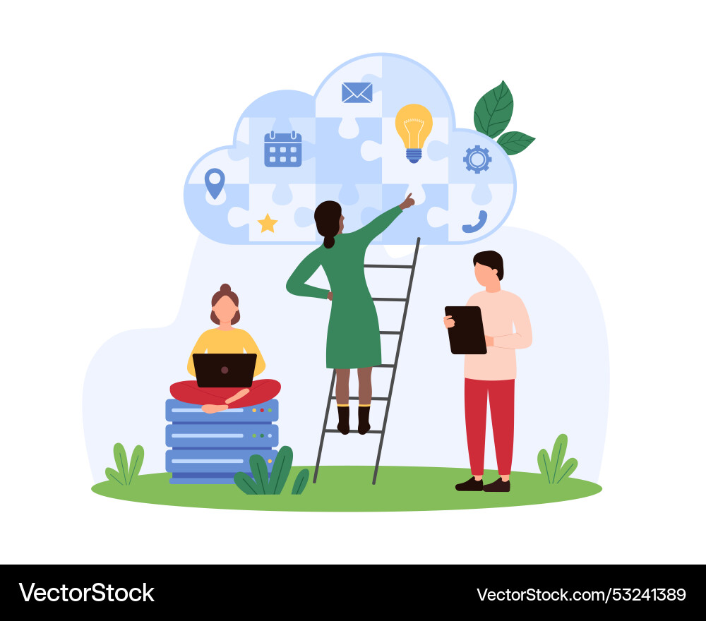 Data storage cloud services for business tasks Vector Image