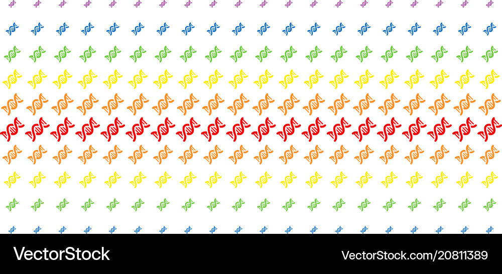 Dna spiral shape halftone spectrum array Dna spiral shape halftone spectrum array vector image