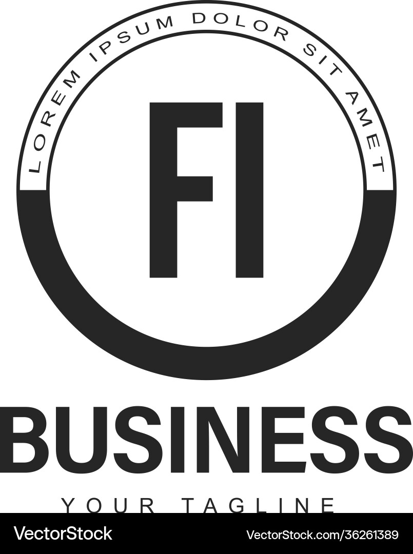 Fi initial a logo design with abstract style Fi initial a logo design with abstract style vector image