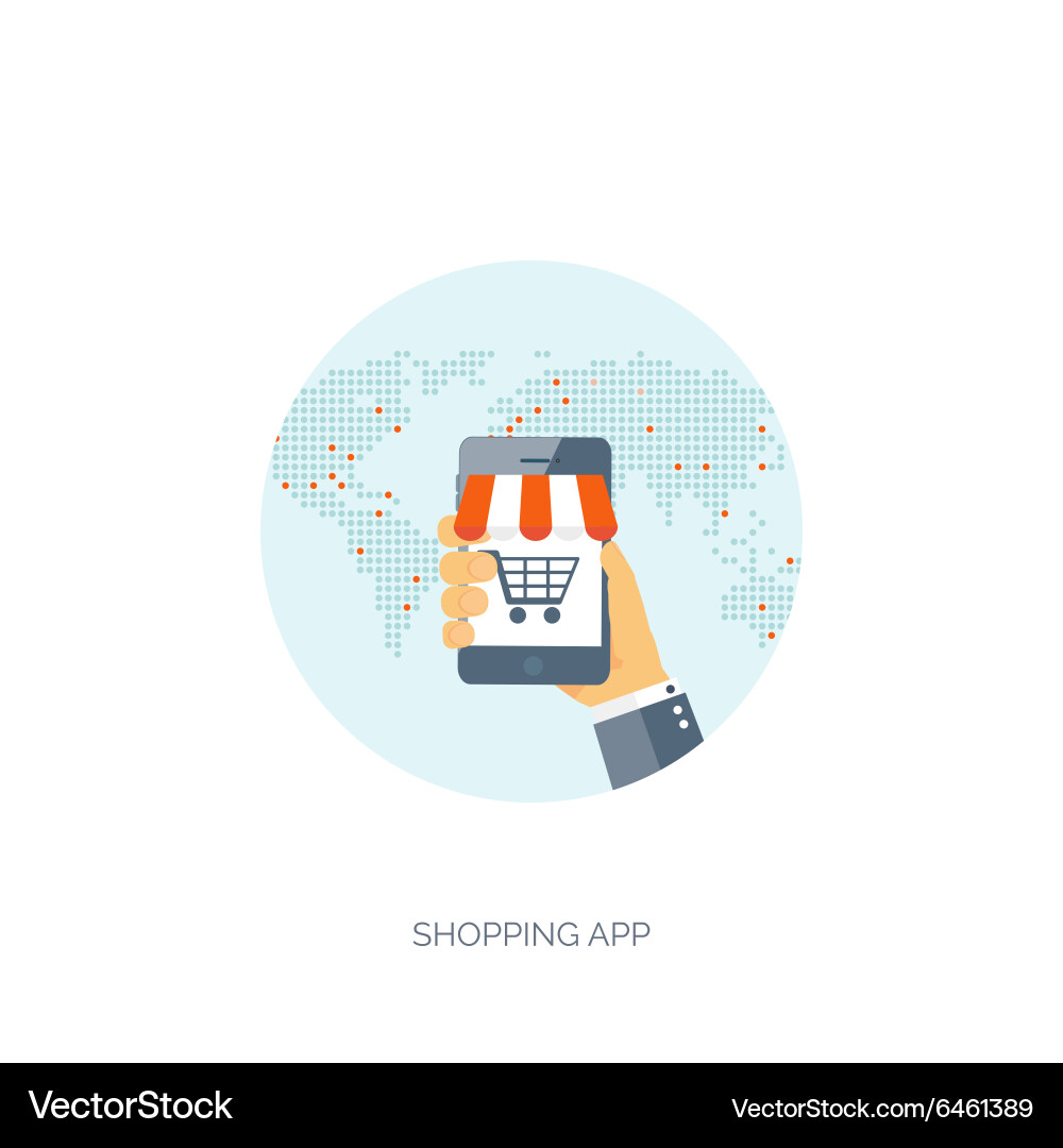 Flat header shopping web vector image