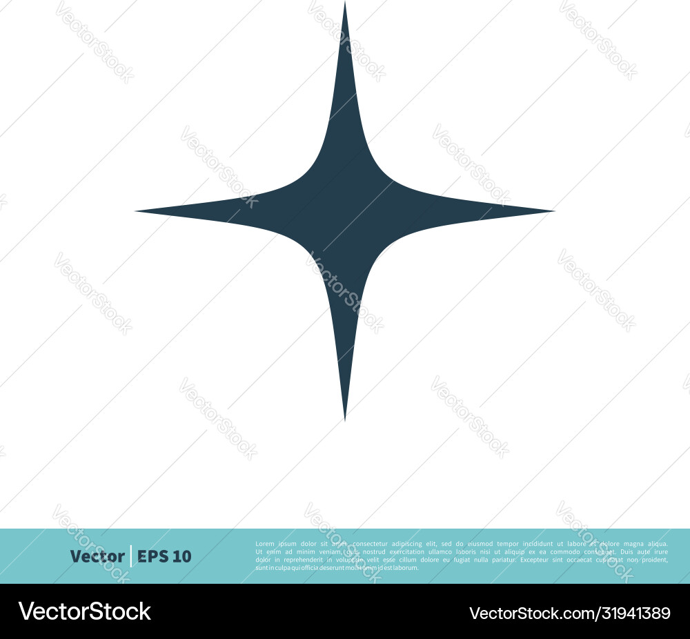 Four star icon logo template design eps 10 Vector Image