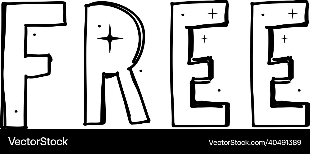 Free hand written lettering draw font vector image