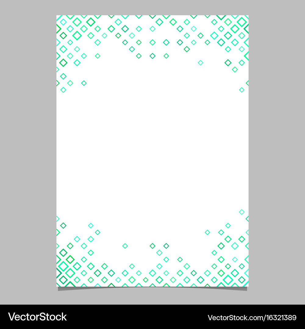 Green diagonal square pattern page template vector image