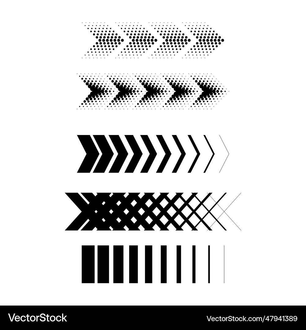 Halftone Line Set - Geometric Patterns vector image
