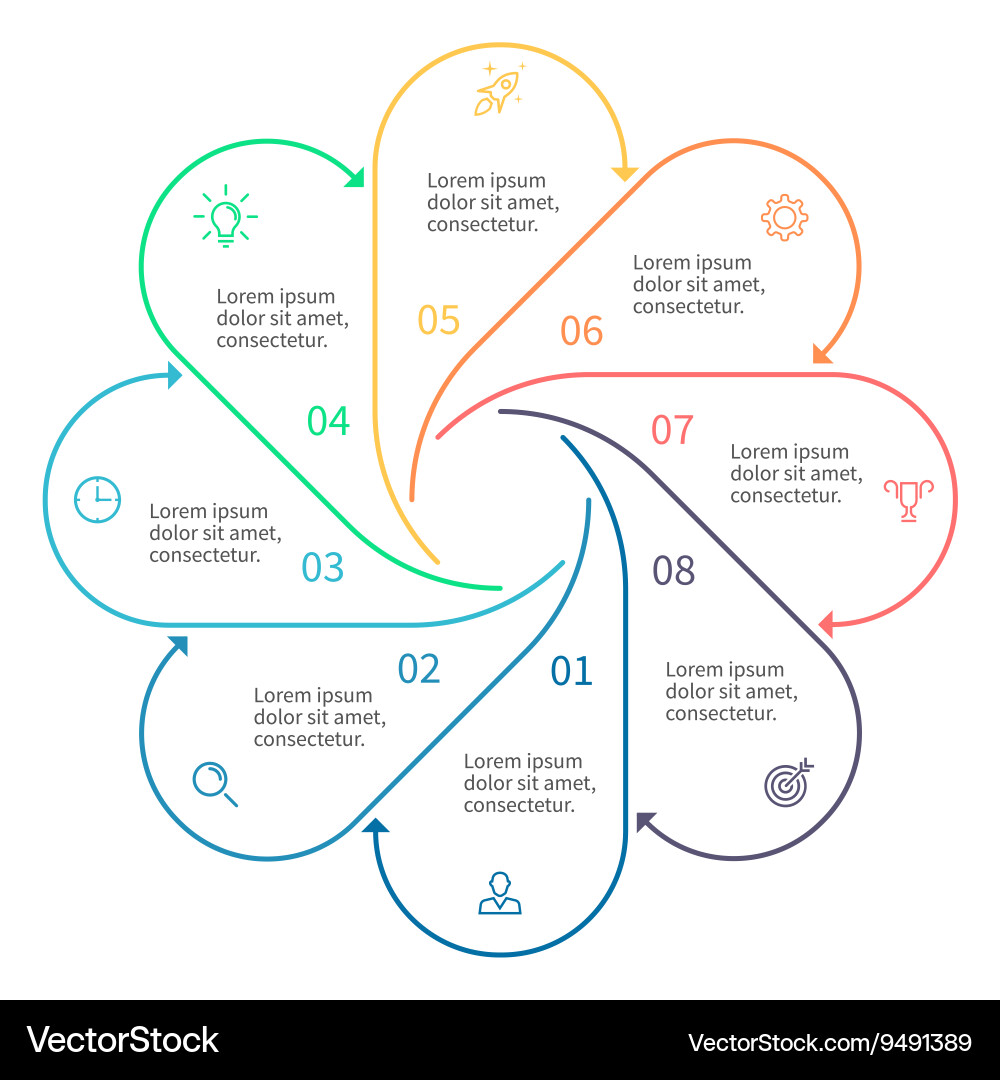 Outline infographic element with arrows vector image