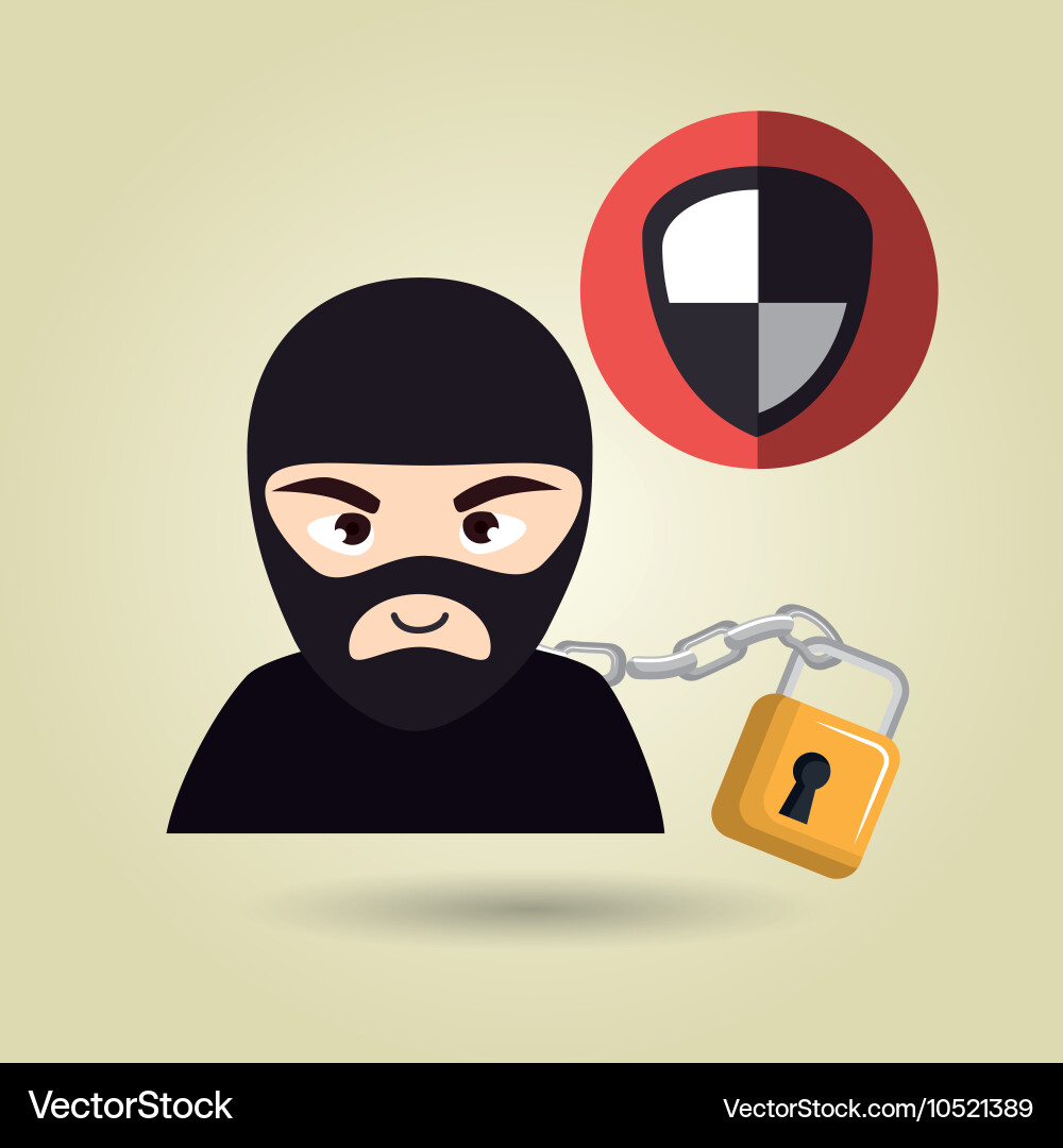 Pc hacker safe design vector image