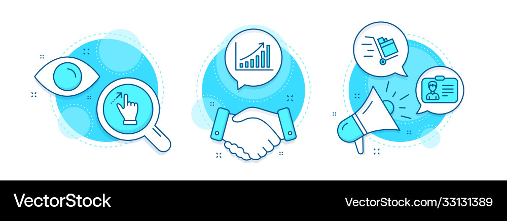 Push cart graph chart and identification card Push cart graph chart and identification card vector image