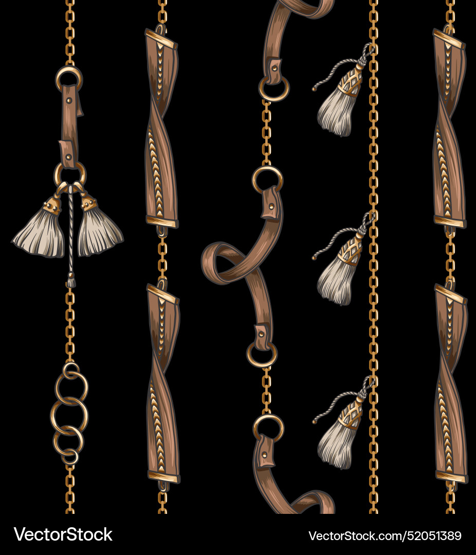 Seamless pattern with belt and chain vector image