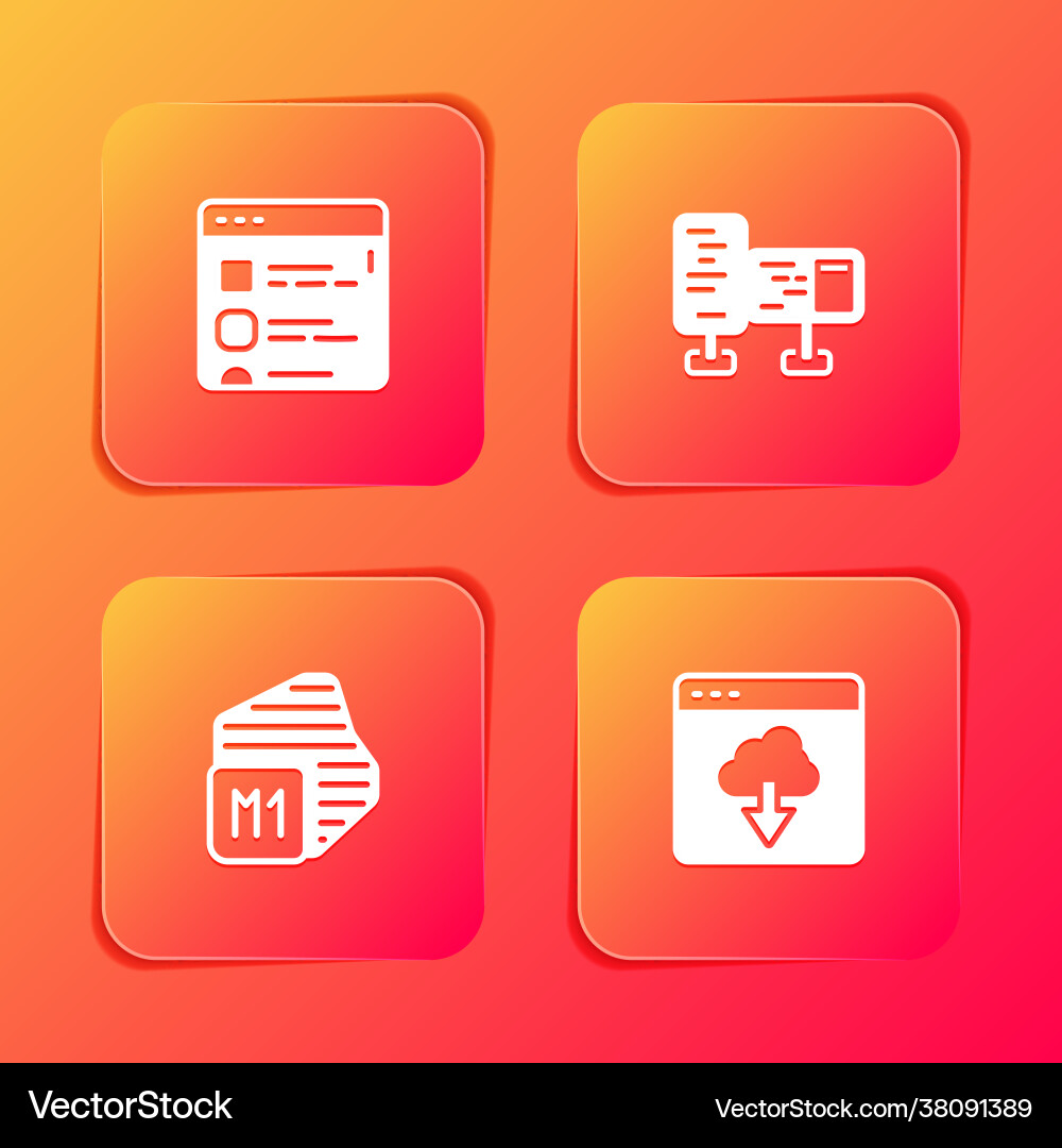 Set browser files computer monitor screen Set browser files computer monitor screen vector image