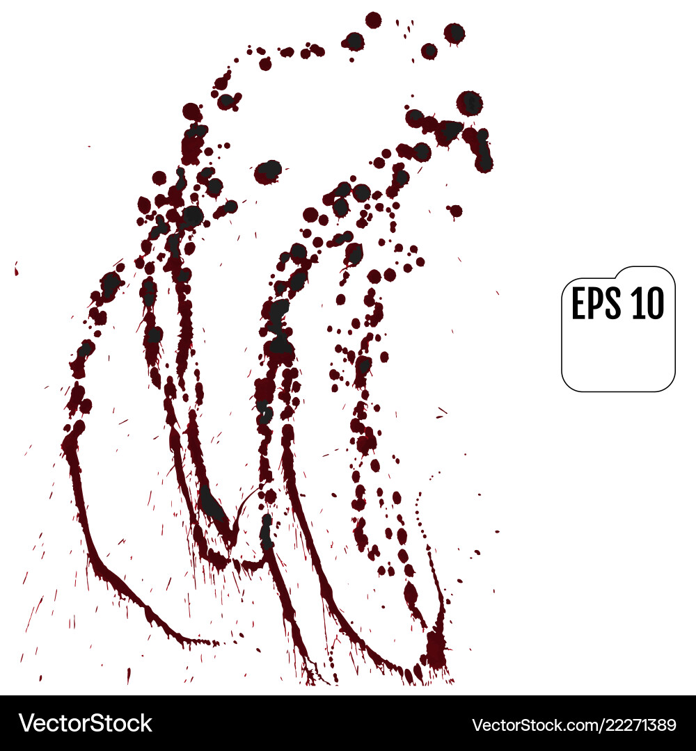 Set of realistic bloody splatters drop and blob Vector Image