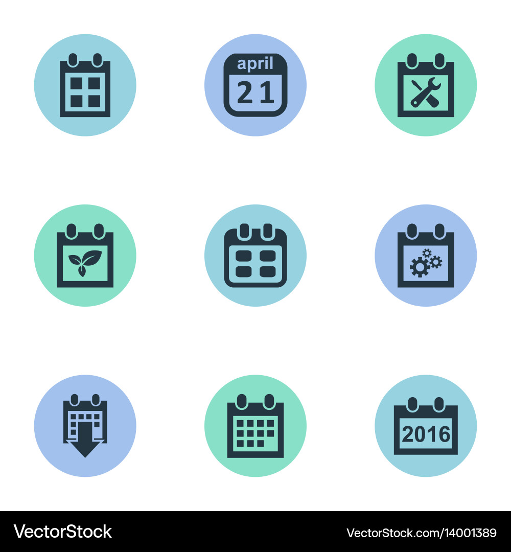 Set of simple date icons vector image