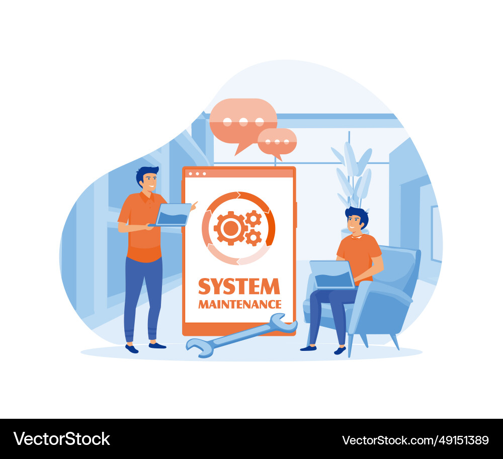 System maintenance update program and application vector image