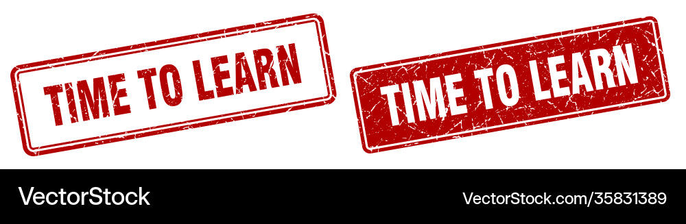 Time to learn stamp set square Vector Image