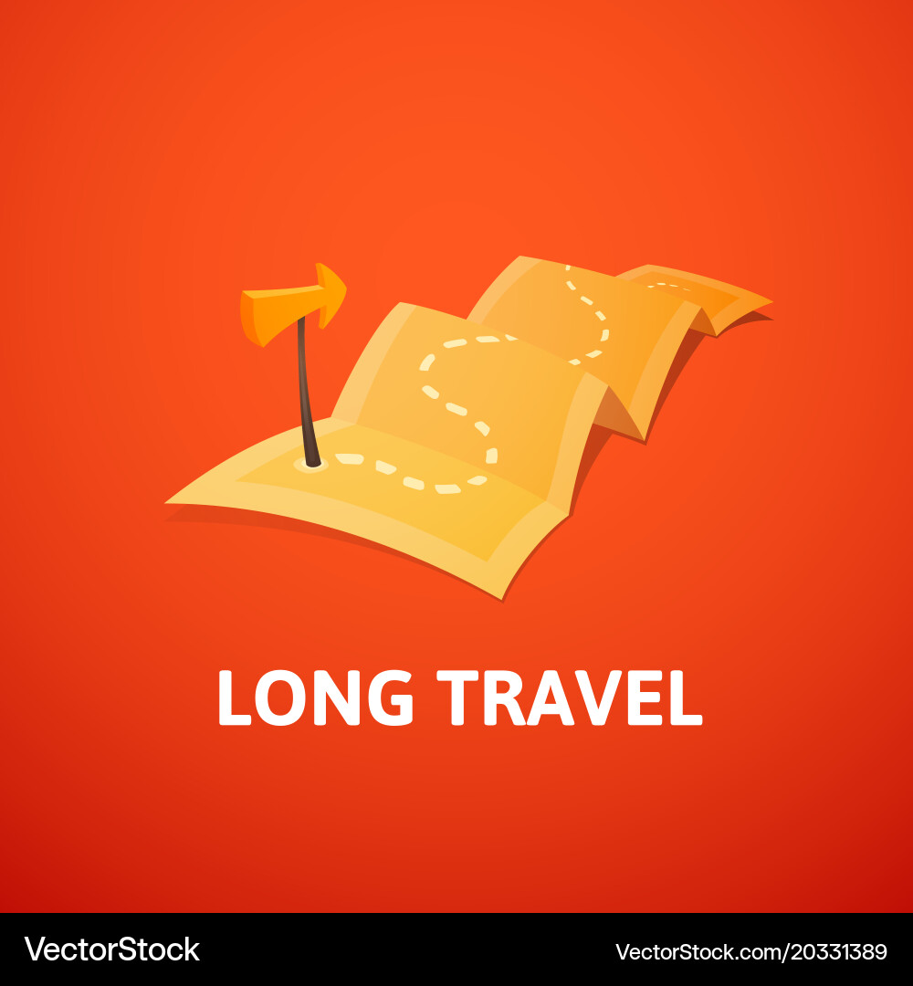 Travel Route Map with Guide Marker vector image