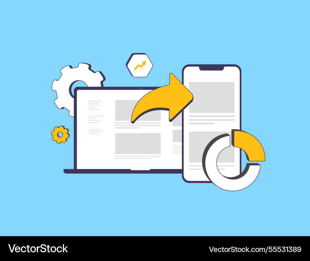 Web-to-app conversion drives user engagement vector image