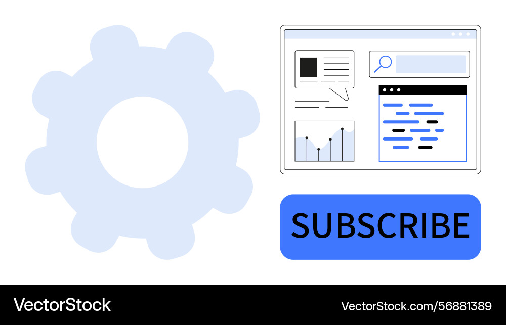 Website interface with analytics and subscribe Website interface with analytics and subscribe vector image