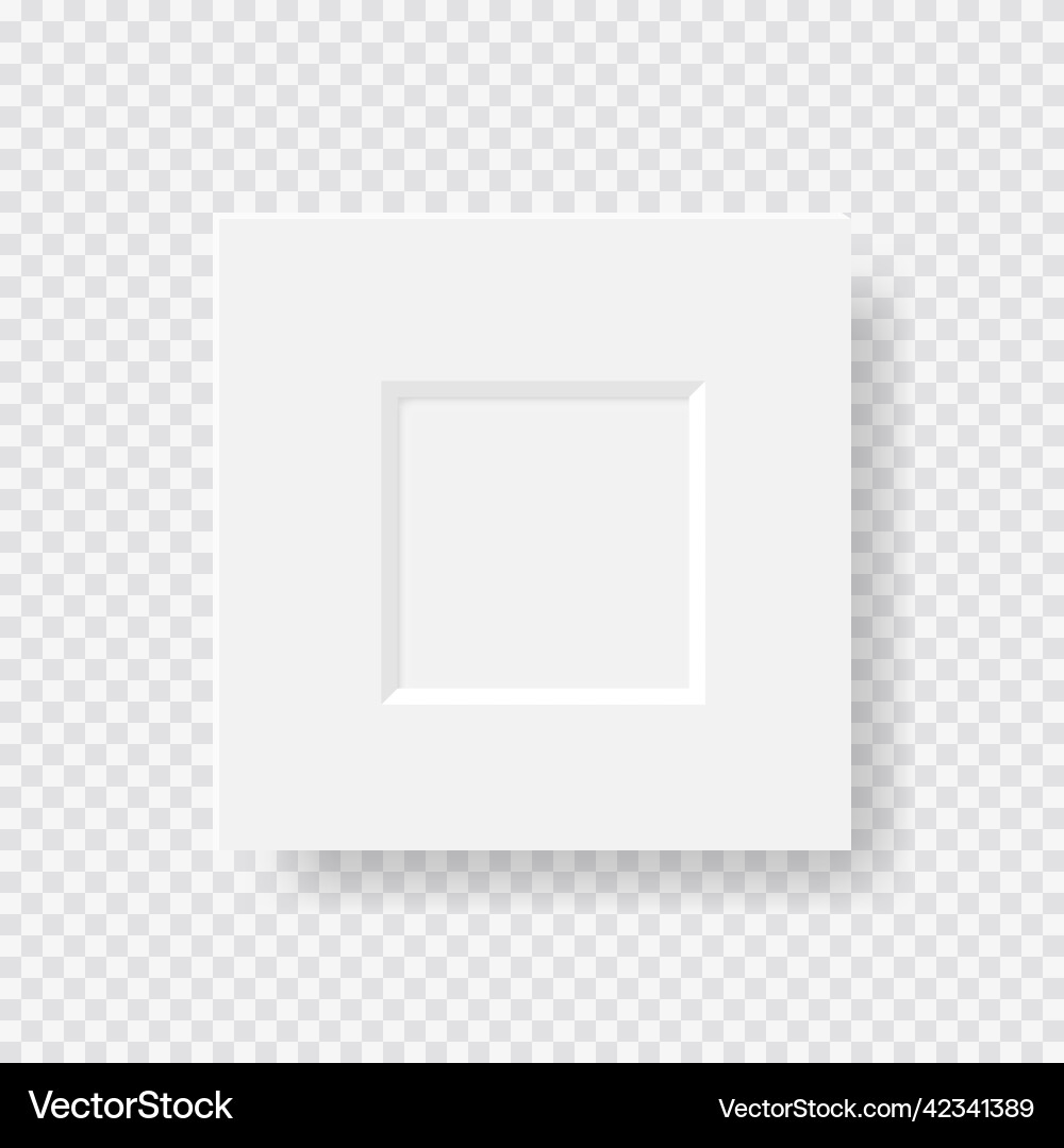 White realistic square blank frame empty White realistic square blank frame empty vector image